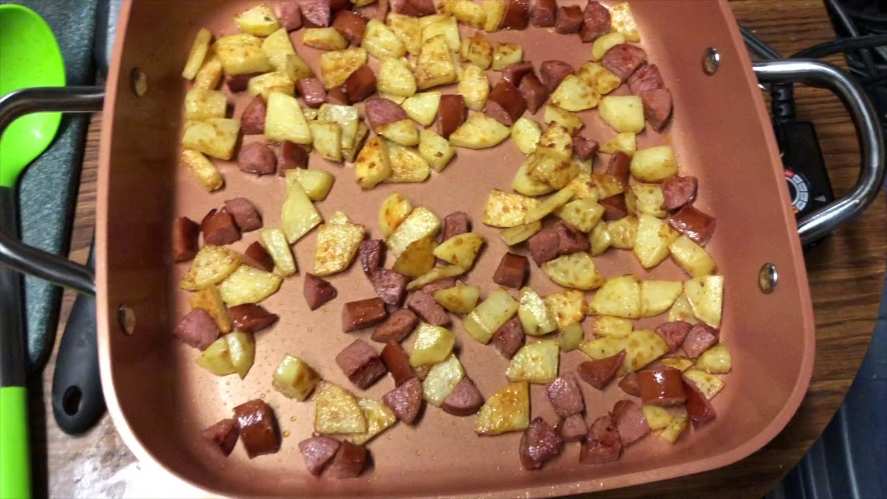 Cook with me Potatoes and beef ring sausage YouTube