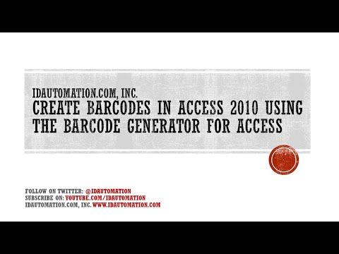 How to Create Barcodes in Microsoft Access 2010 using the Native Barcode Generator