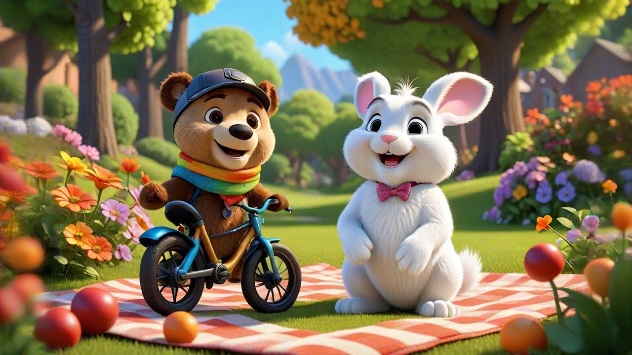 One Teddy Bear Rides a Bike | Fun Kids Song | Nursery Rhymes and Learning