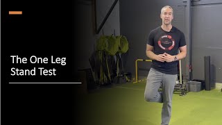 10 second one leg stand test
