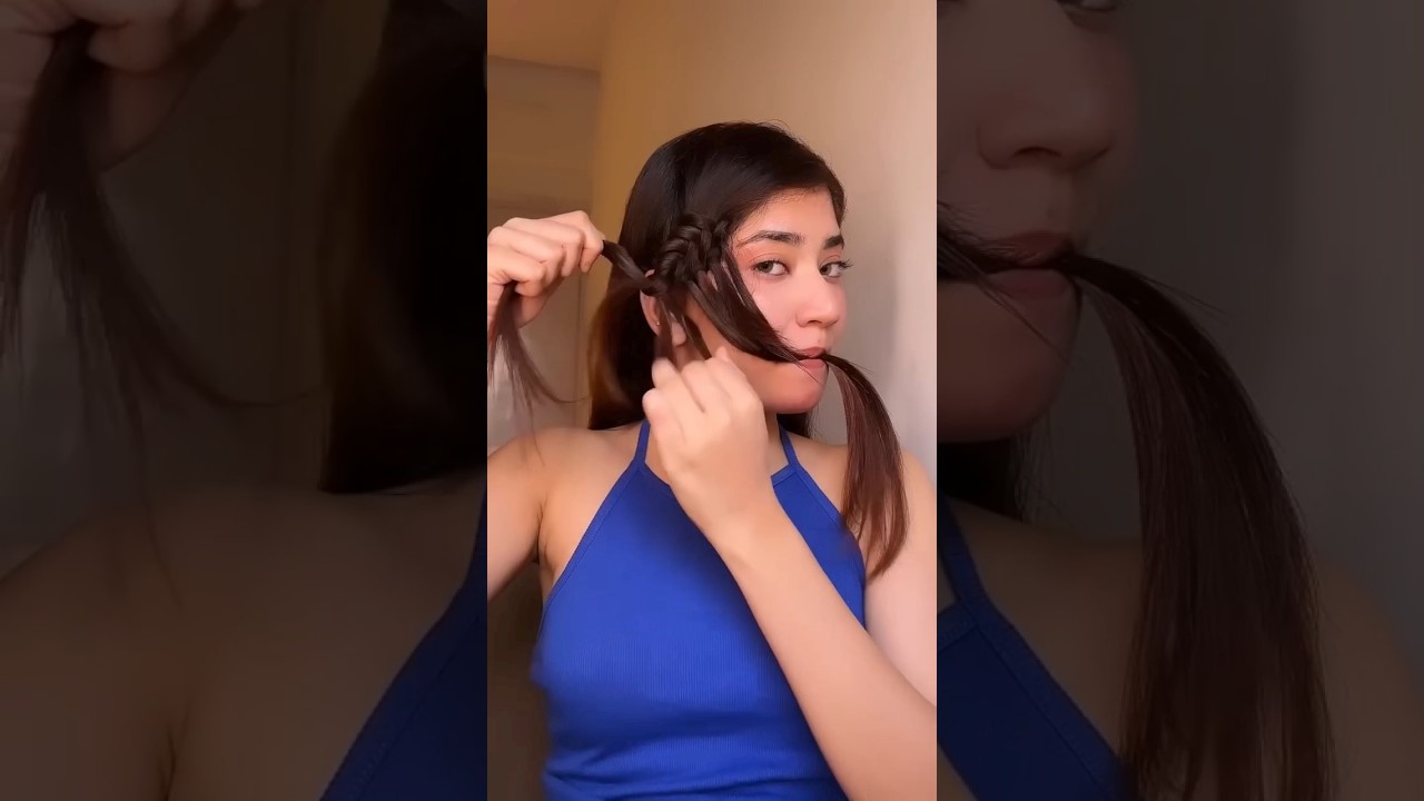 I attempted this lovely braiding hack ✨#hairstyle #braid #hairdo