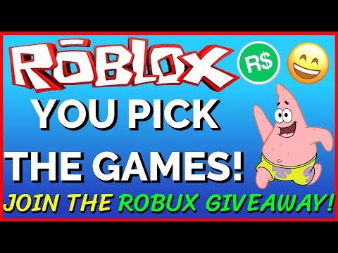 Live Join The Robux Giveaway Viewers Pick The Games Roblox Stream Youtube - live robux giveaway today you pick the games roblox stream youtube