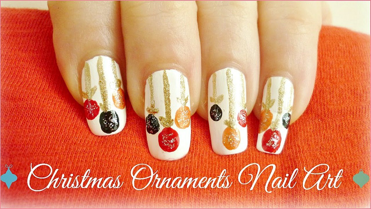 Christmas Ornament Nail Art! (For Beginners) YouTube