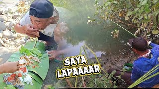 Menikmati Hasil mancing liaran di masak di pinggir sungai jernih Pegunungan Lupandek Probolinggo 