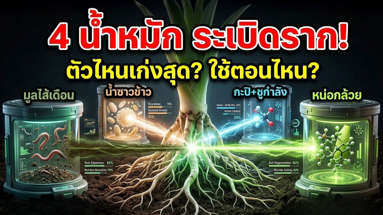 สูตรระเบิดราก!! 4 น้ำหมักในตำนาน✨ เจ๋งจริงหรือมโน? กู้ต้นโทรม รากเดินไว ไม่ช็อก!