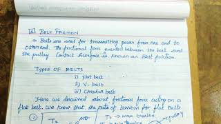 Belt friction problems in Engineering Mechanics