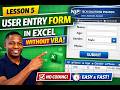 LESSON 5.1 Build Your First Excel Data Entry Form | Complete Step-by-Step