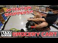 Attention shoppers  crazy cart grocery shopping  sendit with us taxi garage