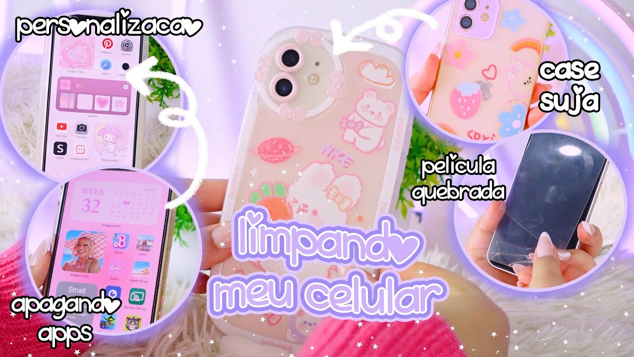 Organizando meu celular | Case da shein, personalização aesthetic ✨ | limpeza completa 📲🦋