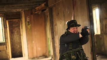 Adobe Premiere Elements 9 - Pistol slide back and muzzle flare.