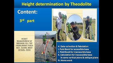 Height determination by Theodolite(accessible & inaccessible base)(part-3),Geography & Engineering