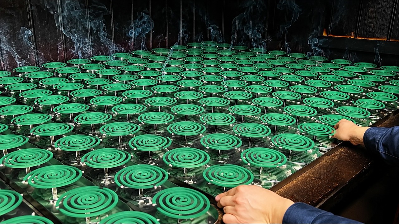 世界初の蚊取り線香を作った日本の工場！蚊取り線香を大量生産するプロセス。