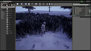 Wip did some new testing in unreal footprint, interactive foliage and snow al