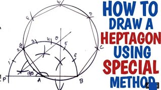 Draw a Heptagon using Semicircle Method.......hindi......#sanjeevsiriti#