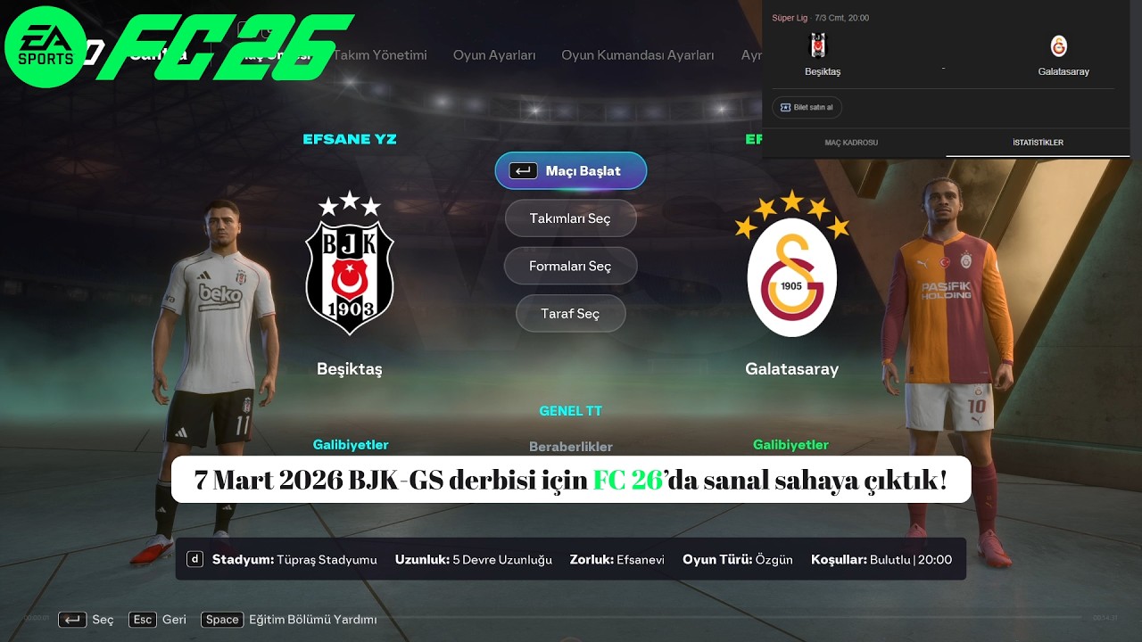 Derbinin Skorunu Bildim mi? 🦁 Galatasaray vs Beşiktaş 🦅 FC 26 Simülasyon