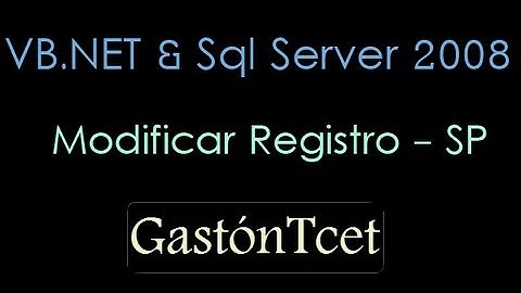 vb.net & sql server 2008 || Modificar registro - SP