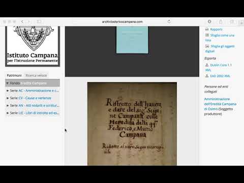 Tutorial navigazione sito archivio storico Campana