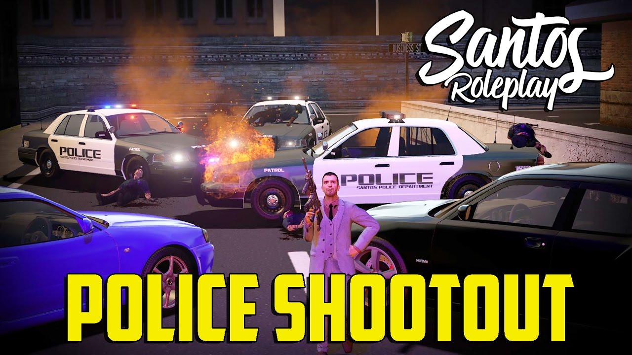 GMod: SantosRP - Police Shootout - YouTube