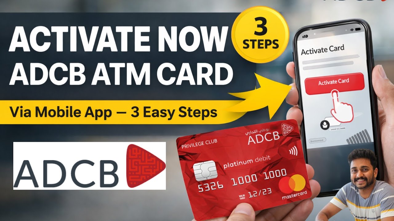 How To Activate your ADCB ATM/debit card instantly... #uae #bank #money ...