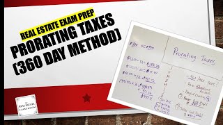Real Estate Math Video #6a - Prorate Real Estate Taxes (360/30 Day Method) | Real Estate Exam Prep