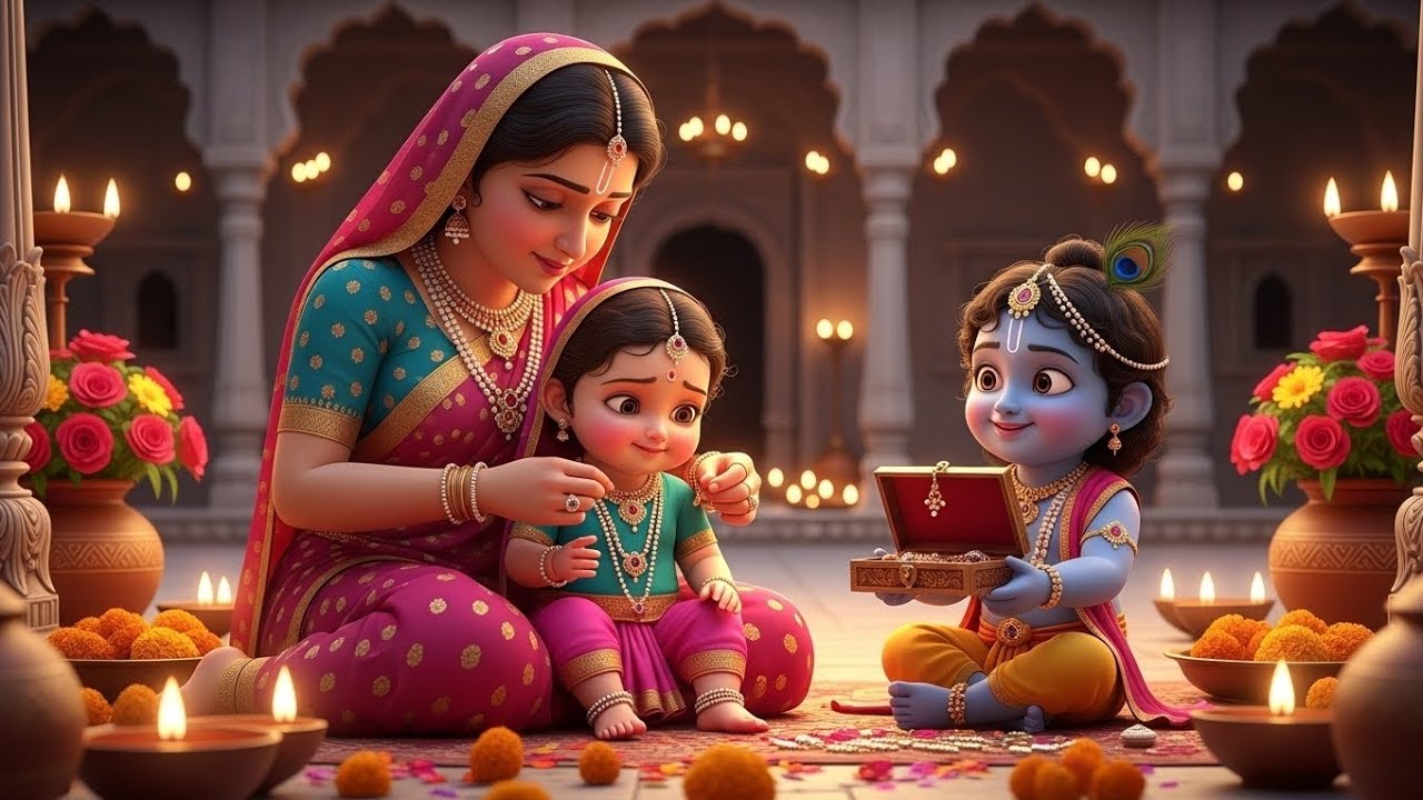 राधा आई तो यशोदा मैया का आँचल भर गया. राधाकृष्णन का गहरा प्रेम 🙏