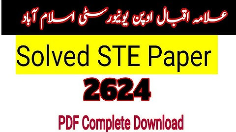 2624 aiou STE solved autumn 2020 guidelines