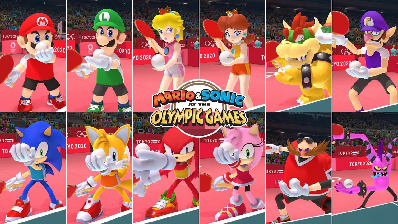Mario & Sonic At The Olympic Games Tokyo 2020 - Table Tennis // All Playable Characters [1st Place]