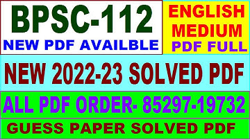 bpsc 112 solved assignment 2022-23 / bpsc 112 solved assignment in English / ignou ba pol science
