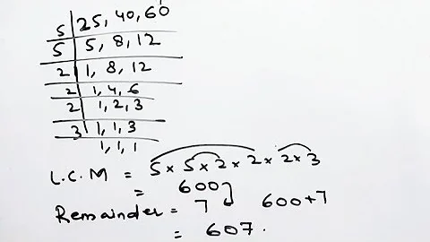 Find the smallest number which when divided by 25,40 and 60 leaves a remainder 7  @Braino Solutions