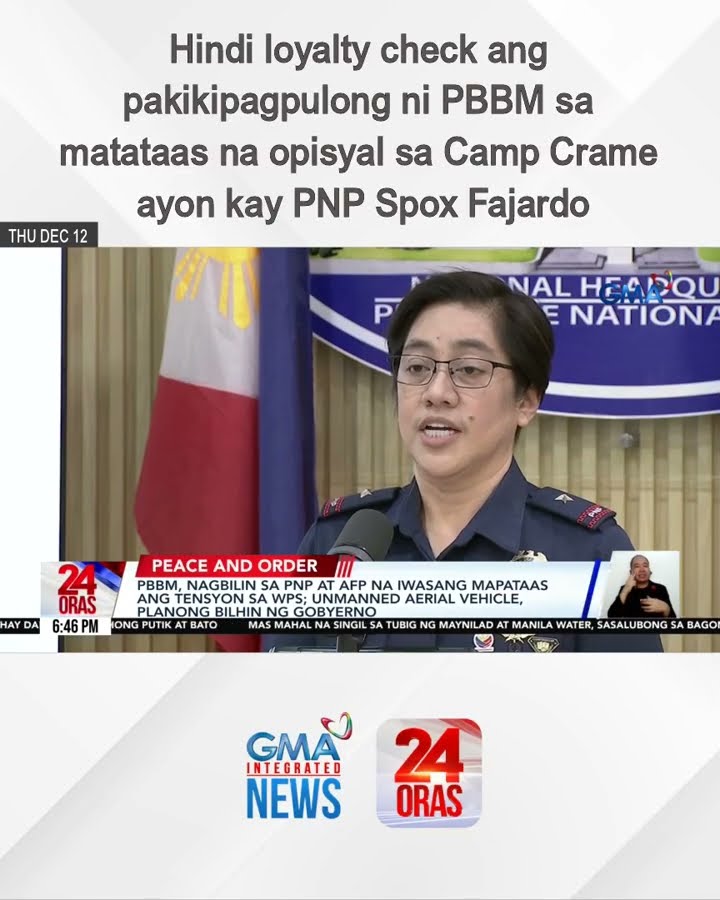 Hindi loyalty check ang pakikipagpulong ni PBBM sa matataas na opisyal sa Camp Crame.. | 24 Oras