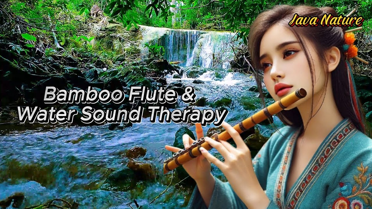 Bamboo Flute & Water Sound Therapy: Relaxing Music for Stress Relief ...