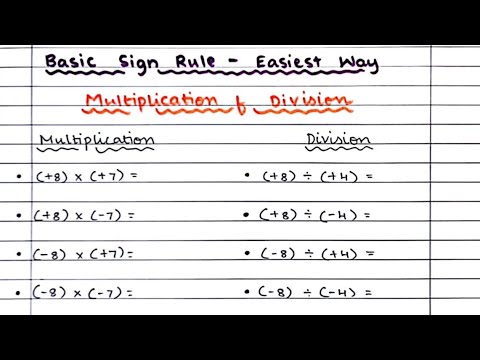 Sign rule maths | Maths sign rule easy | Basic sign rule for ...