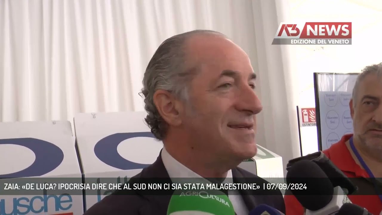 ZAIA: «DE LUCA? IPOCRISIA DIRE CHE AL SUD NON CI SIA STATA MALAGESTIONE»  | 07/09/2024
