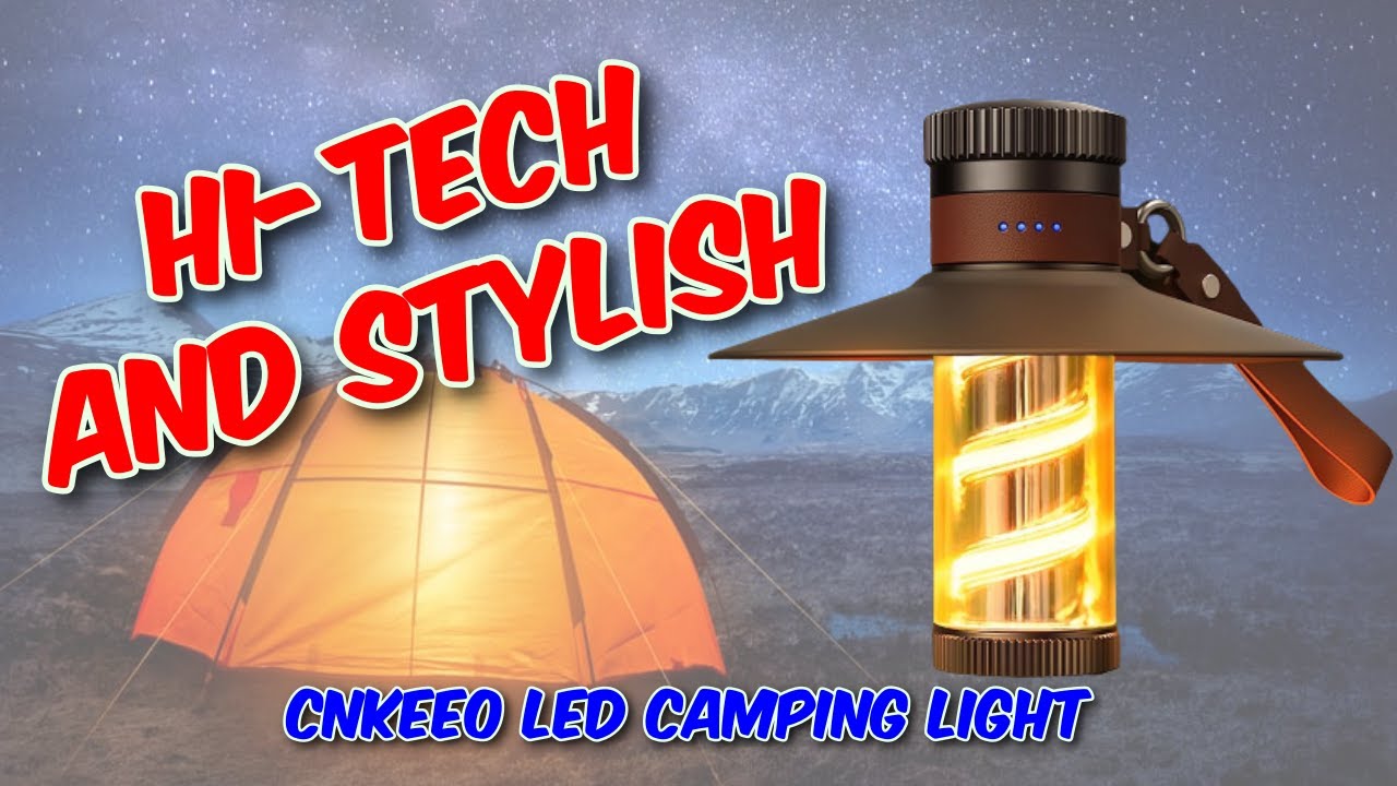 Cnkeeo LED Camping Lantern Light Rechargeable, Emergency Outdoor Camping Lamp Flashlights - Stepless Dimmable, 4 Modes, Ipx5 Waterproof, Portable