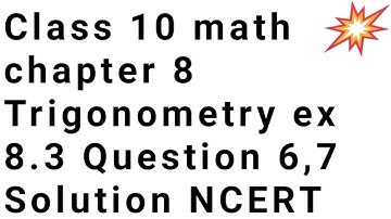 Class 10 math | chapter 8 Trigonometry | ex 8.3 |question 6,7 NCERT by Manjeet Verma (Manjeet maths)