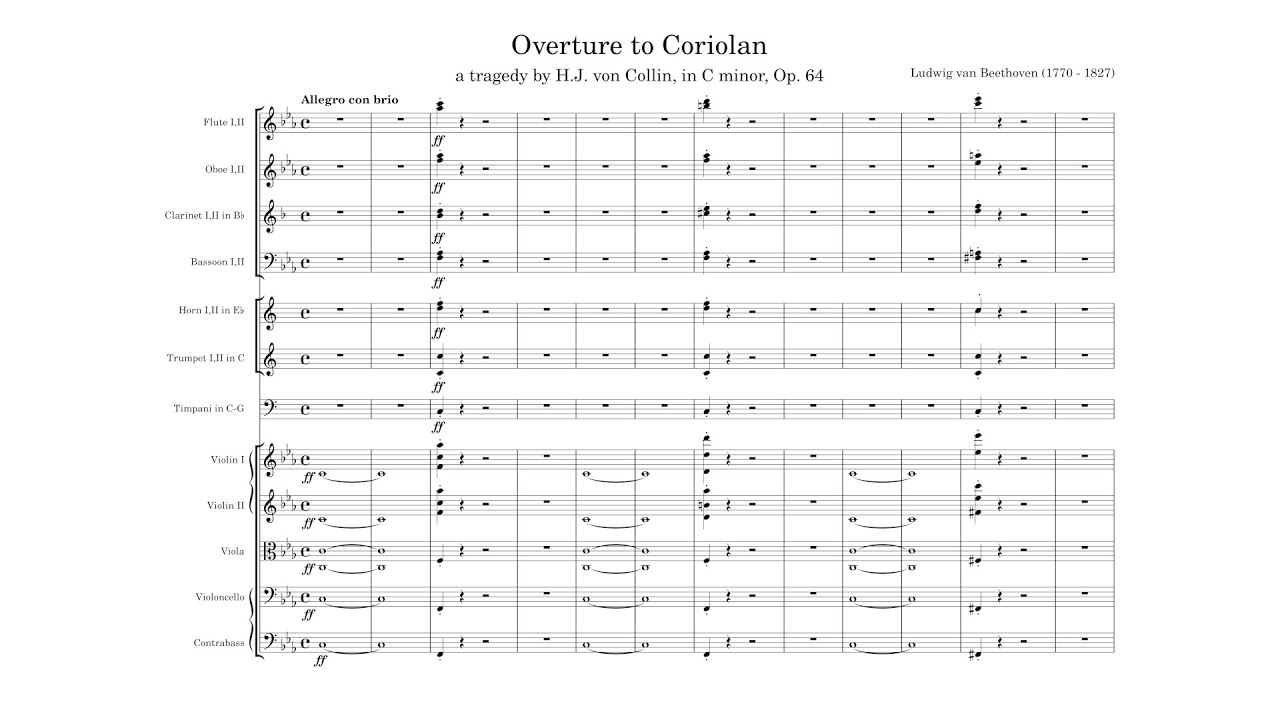 Beethoven - Coriolan Overture in C minor, Op. 62 (A=422)