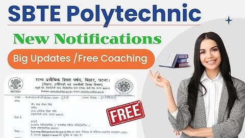 SBTE Bihar New Notification 2025 | LMS Portal Update | Bihar Polytechnic Semester Exam Latest News