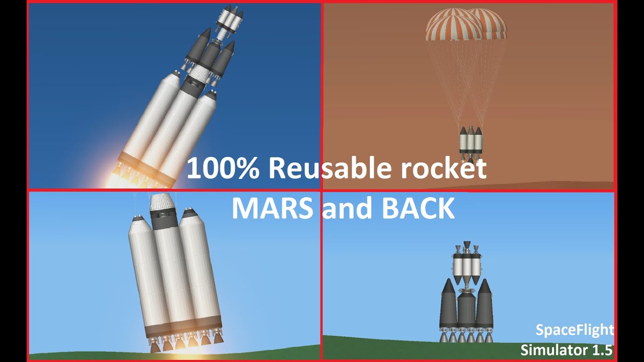 100 Reusable ROCKET to MARS and BACK SFS 1.5 YouTube