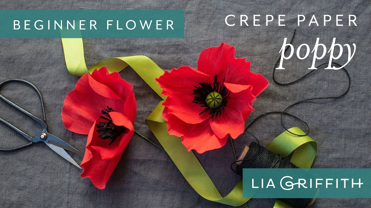 Crepe Paper Flower Resource Guide - Sweet Red Poppy