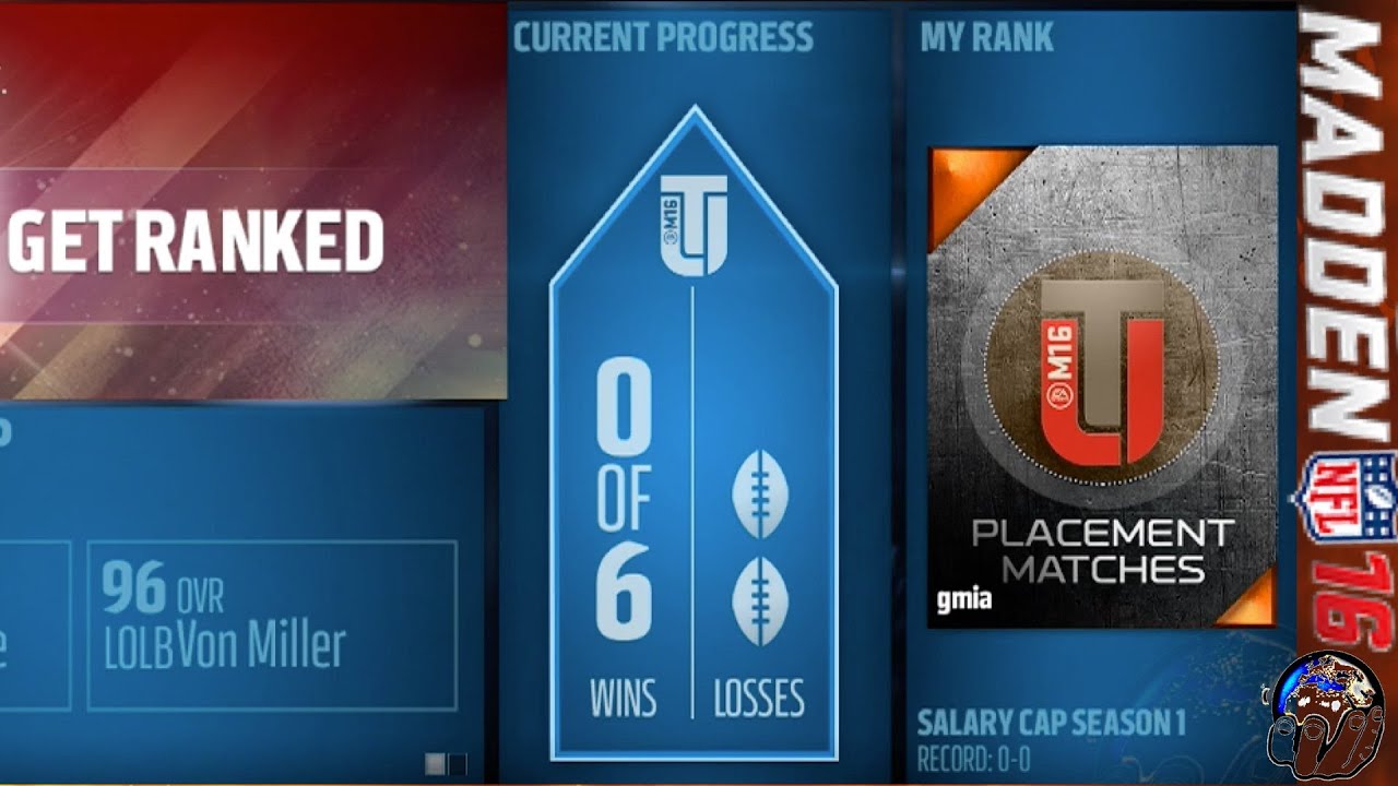 MUT 16 SALARY CAP RANKED SEASON 1 GM 3 | Madden 16 Ultimate Team | MUT 16 PS4 Gameplay
