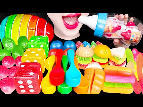 ASMR Edible Spoon Jelly Candy Dessert 먹는 숟가락 젤리 캔디 먹방 Mukbang, Eating