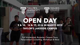Taylors Open Day 9 & 10, 16 & 17, 23 & 24 March 2019