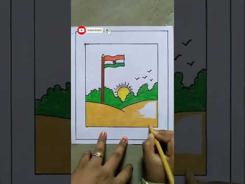 How To Draw Indian Flag Step By Step/Easy Flag Drawing #shorts #viral #indianflag
