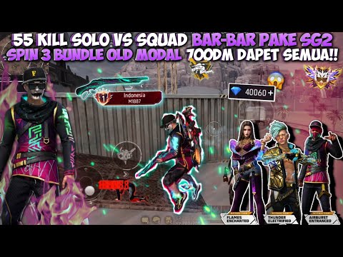 55 Kill Solo Vs Squad Bar-bar Pake Sg 2!! Spin Cuma Modal 700dm Bisa Dapet 3 Bundle  Sekaligus!!