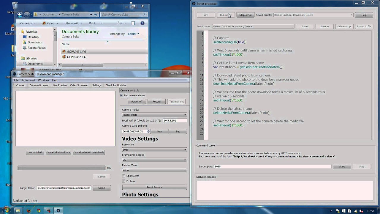 Camera Suite for GoPro Hero: New scripting features for media ...
