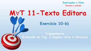 Mat 11 - Texto Editora - Exercício 10-b - Trigonometria