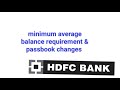 Hdfc bank minimum average balance requirement changes
