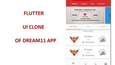 Flutter - Dream11 UI [DREAM11 - BIGGEST STPORT GAME]