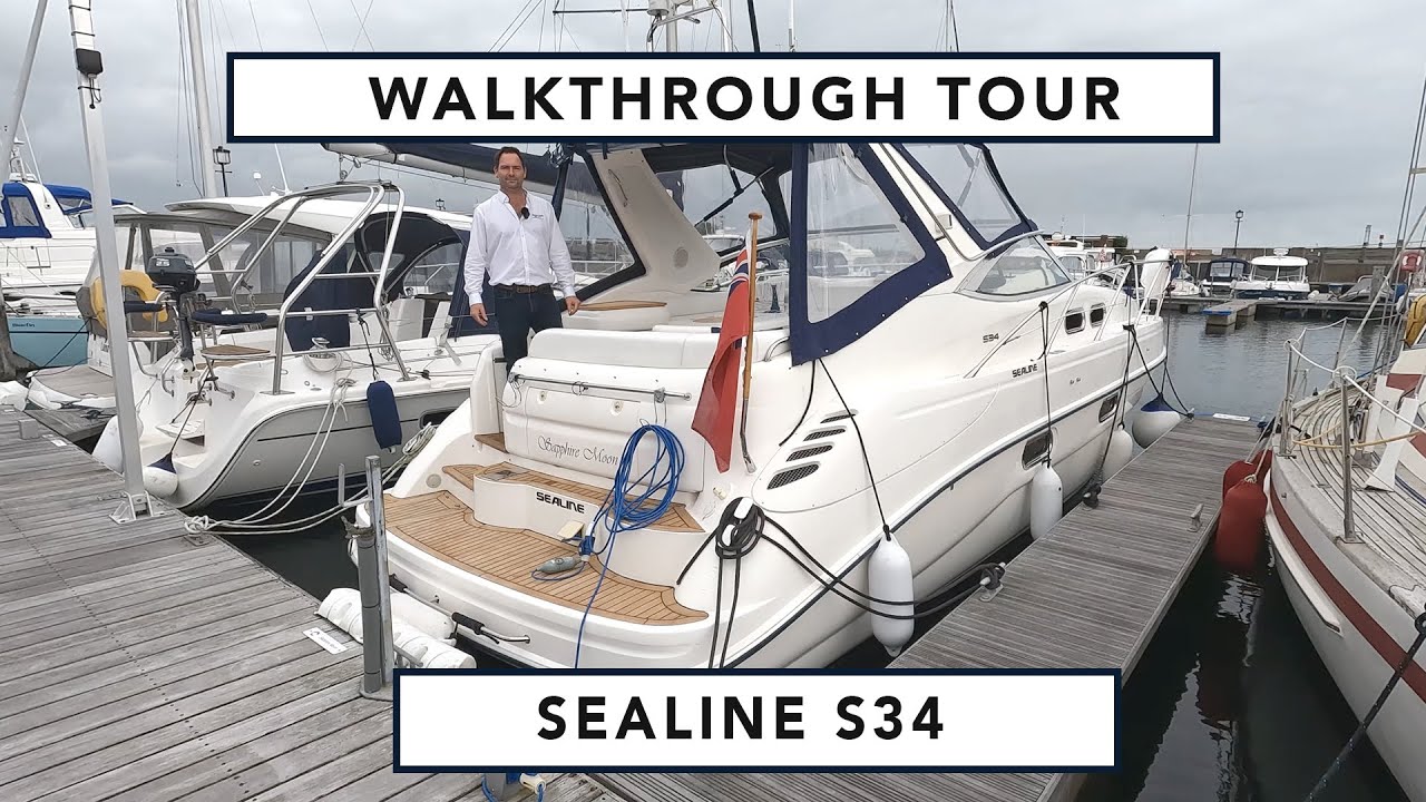 Обзорная экскурсия по Sealine S34 — 85 тысяч фунтов стерлингов — спортивный крейсер по невероятно...