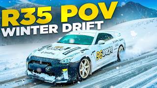 Asetto Corsa IRL - 15 minutes of 900 HP Nissan R35 GTR POV relaxing snow drive screenshot 4